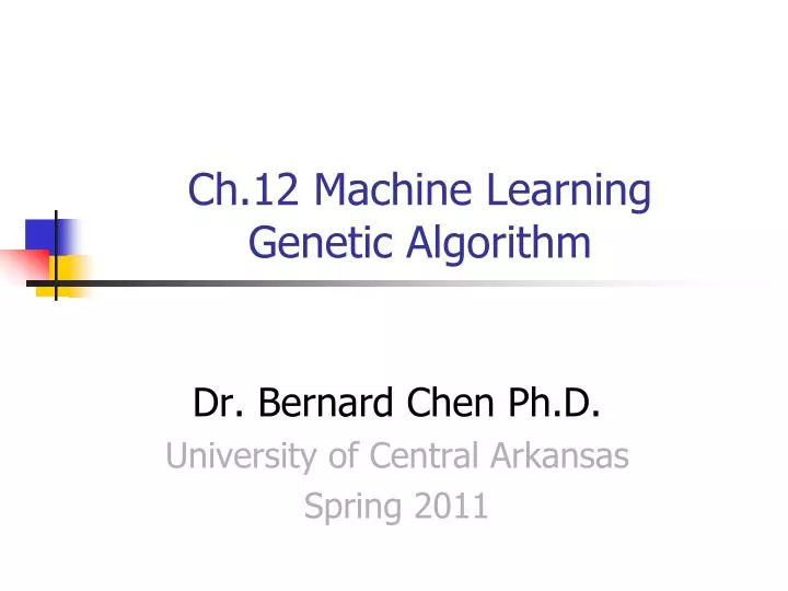 applications of genetic algorithm in machine learning