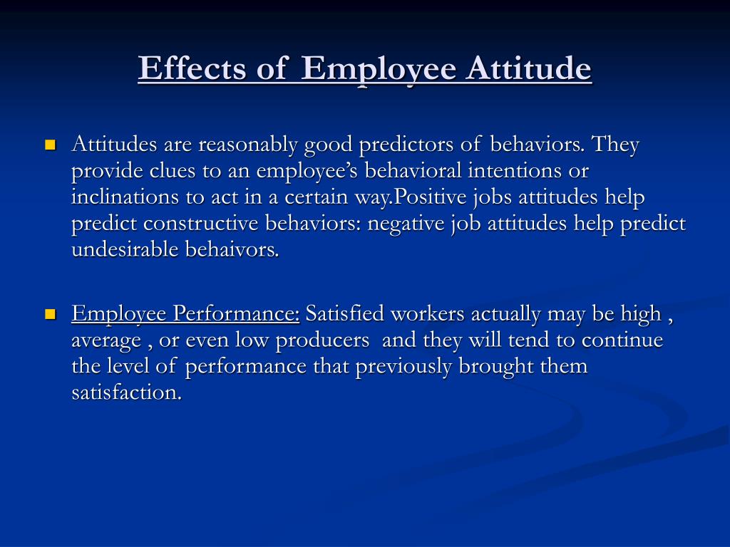 Impact of attitude on job performance