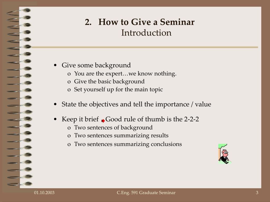 seminar presentation format pdf