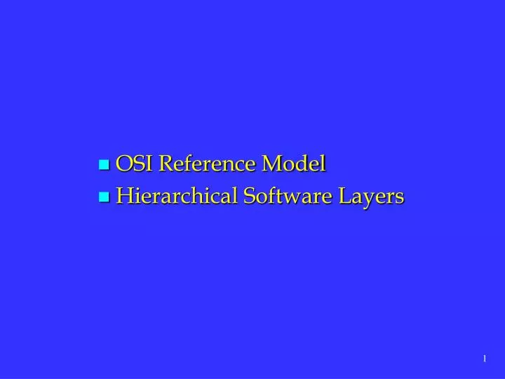 PPT - OSI Reference Model Hierarchical Software Layers PowerPoint ...