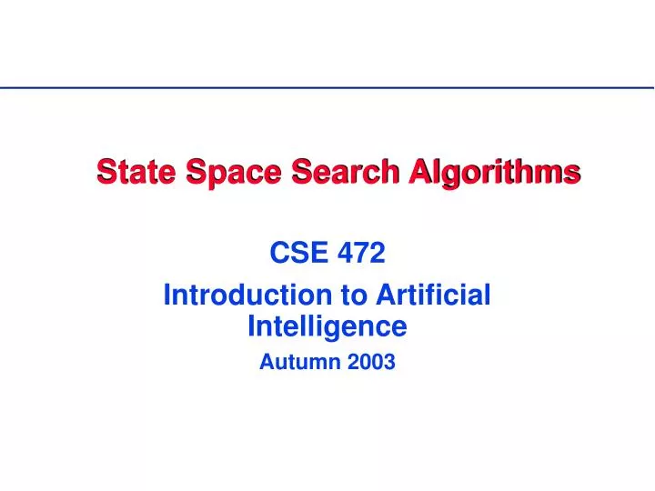 PPT - State Space Search Algorithms PowerPoint Presentation, free ...