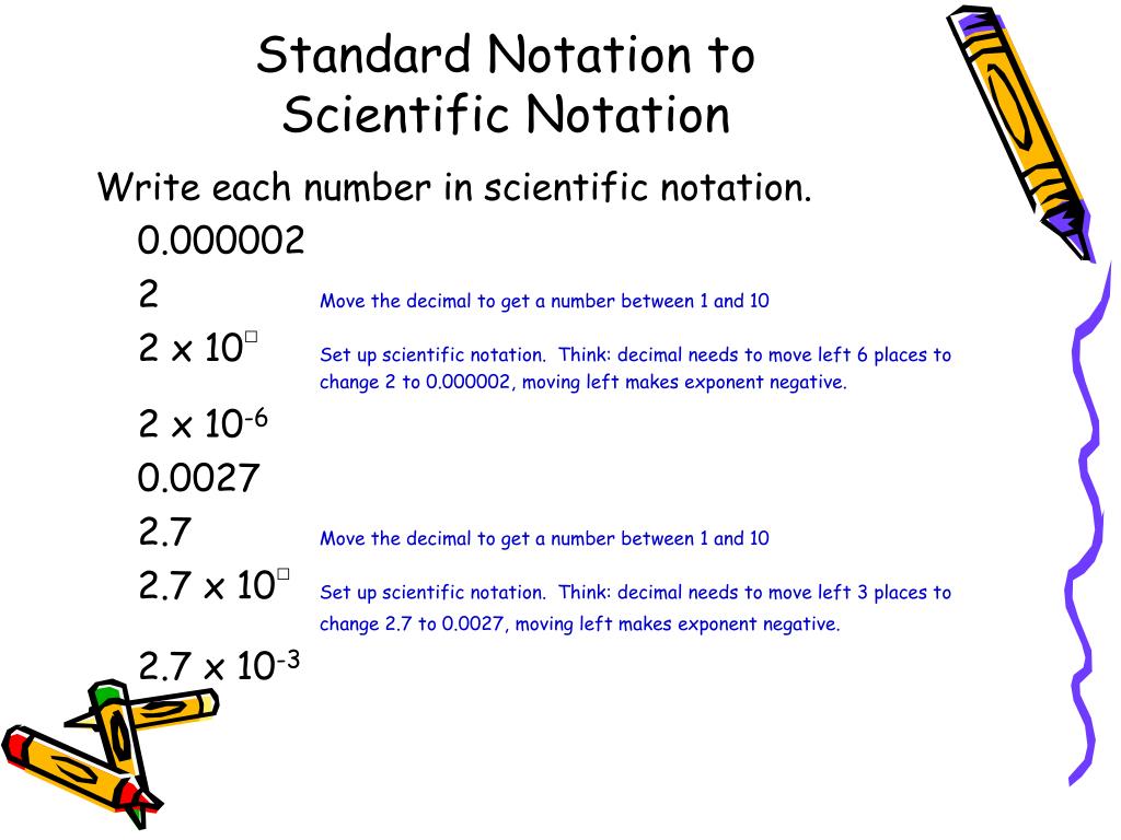 power of ten in standard notation power of ten in standard notation
