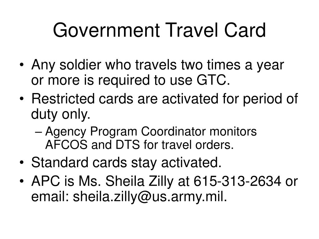 government travel card restricted