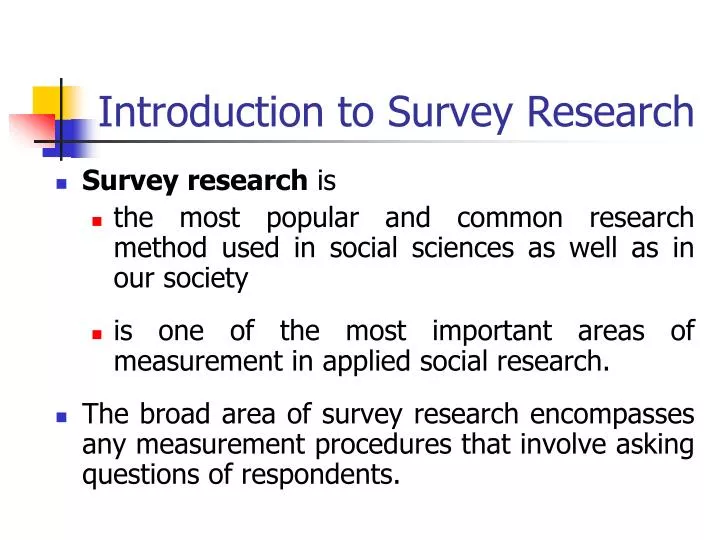 what is a survey research method