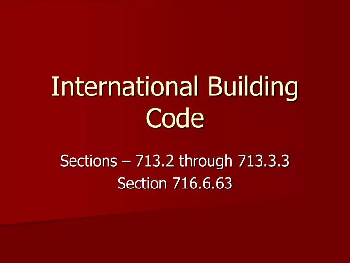 international building code n.