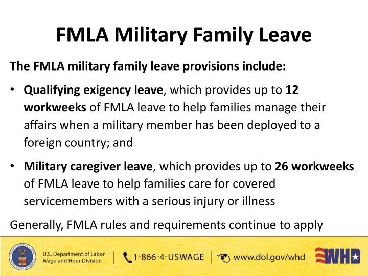 PPT The Family and Medical Leave Act Military Family Leave Provisions