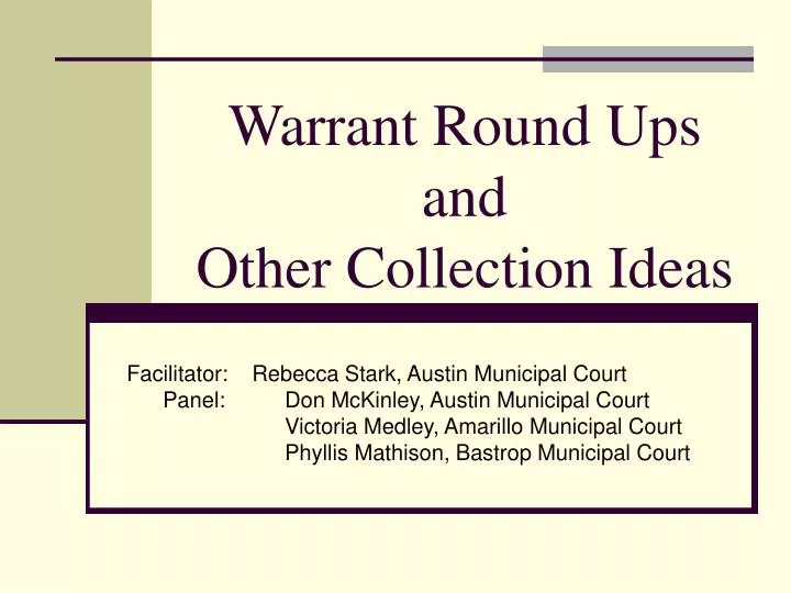 PPT Warrant Round Ups and Other Collection Ideas PowerPoint