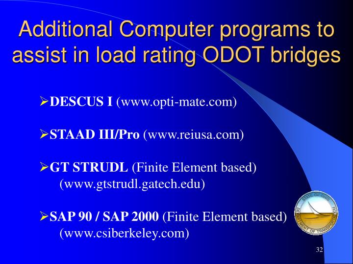 PPT ODOT BRIDGE LOAD RATING PowerPoint Presentation ID6794839