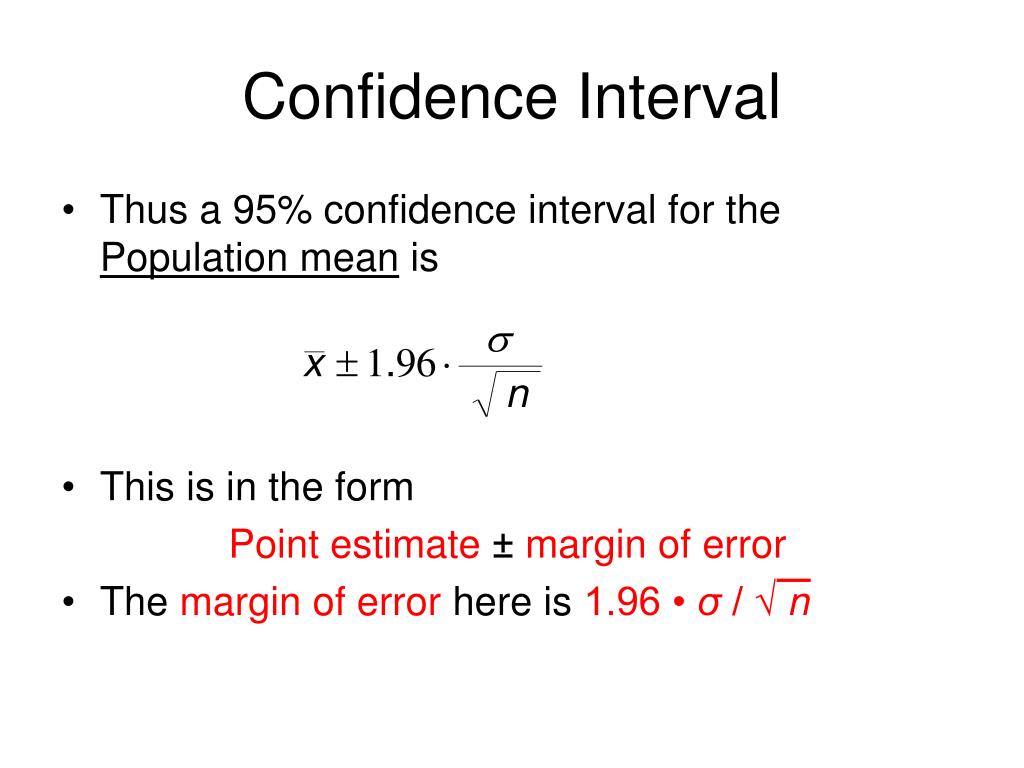 PPT - Estimating the Value of a Parameter Using Confidence