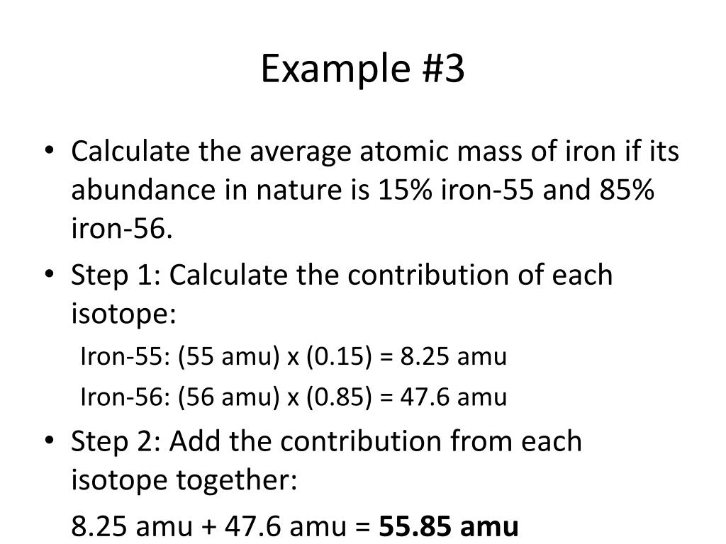 Atomic mass of iron ootery