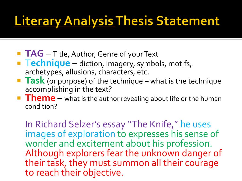 what is a thesis literary device
