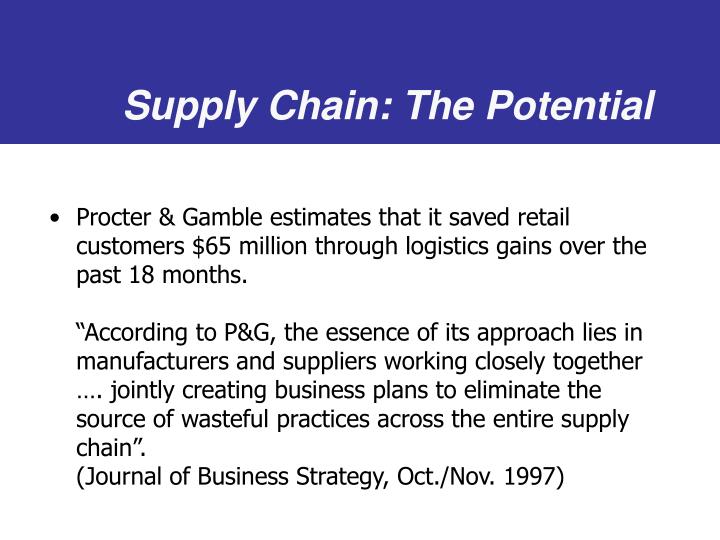 p&g supply chain strategy