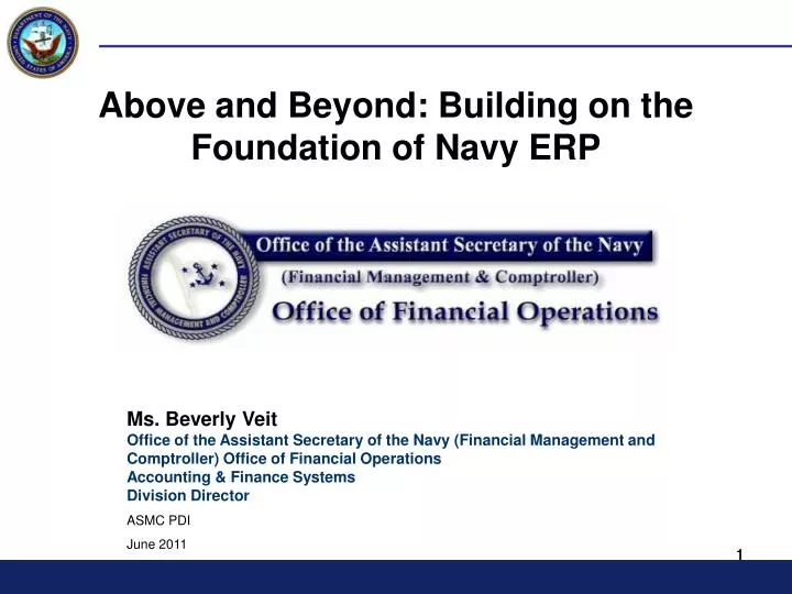 Ppt Above And Beyond Building On The Foundation Of Navy Erp