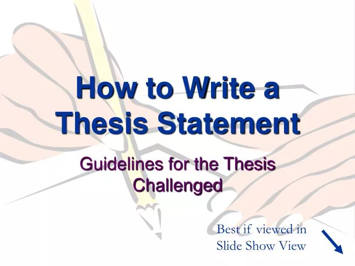 help me write a thesis statement for free