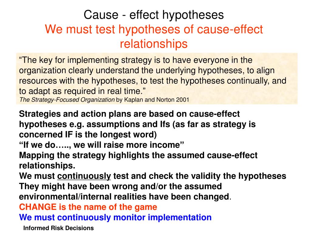 example of cause and effect hypothesis