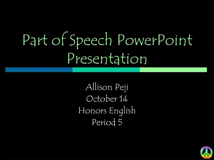 part of speech powerpoint presentation n.