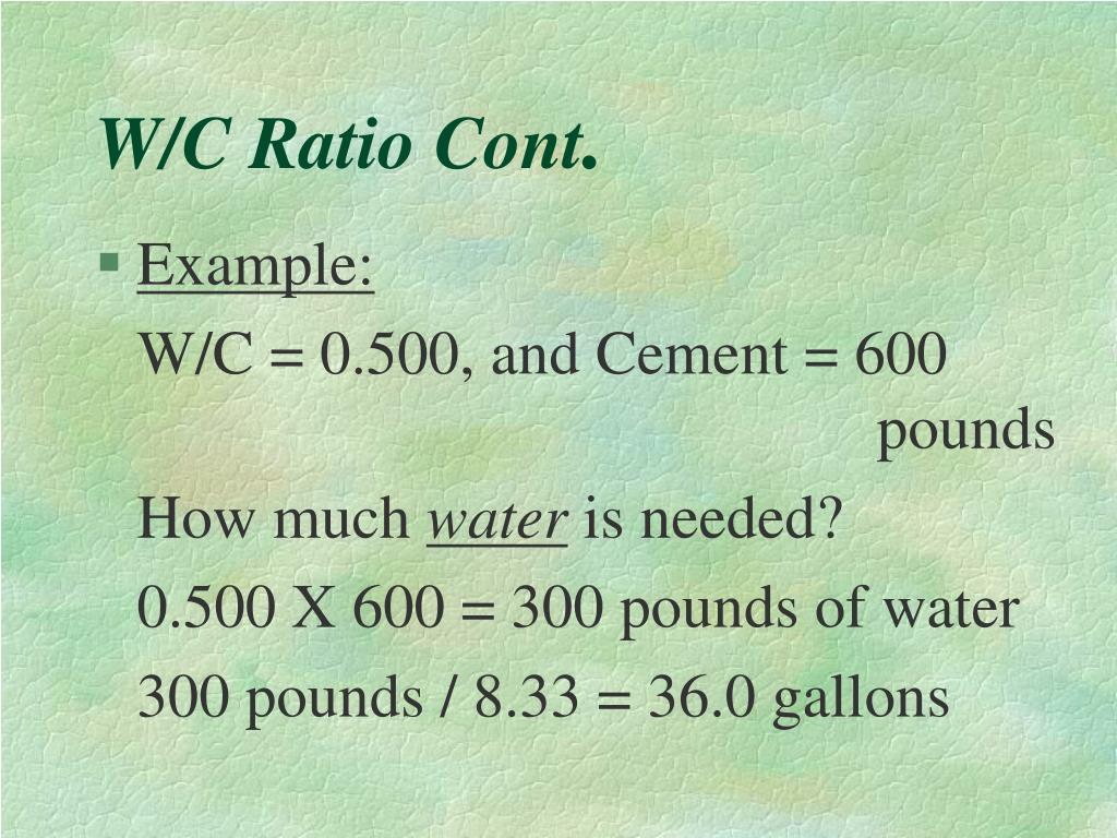 PPT Water Cement Ratio PowerPoint Presentation, free download ID