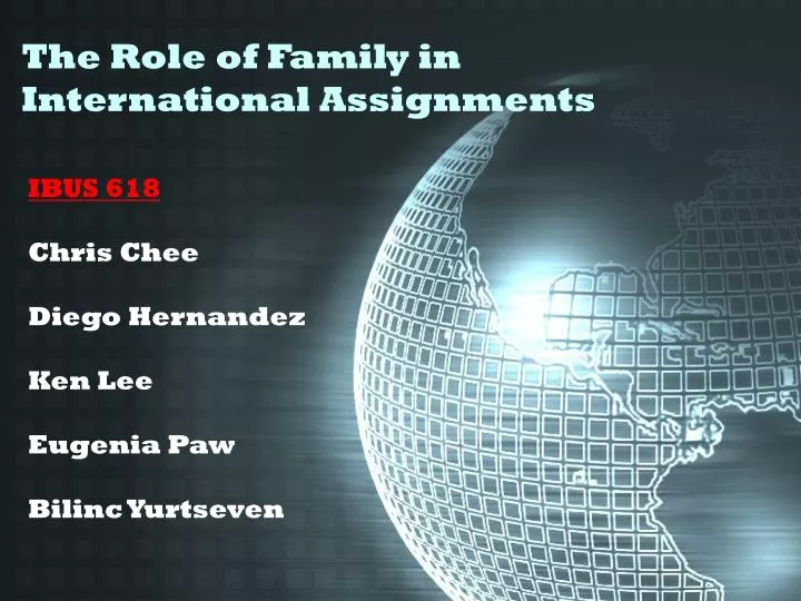 the role of family in international assignments n.