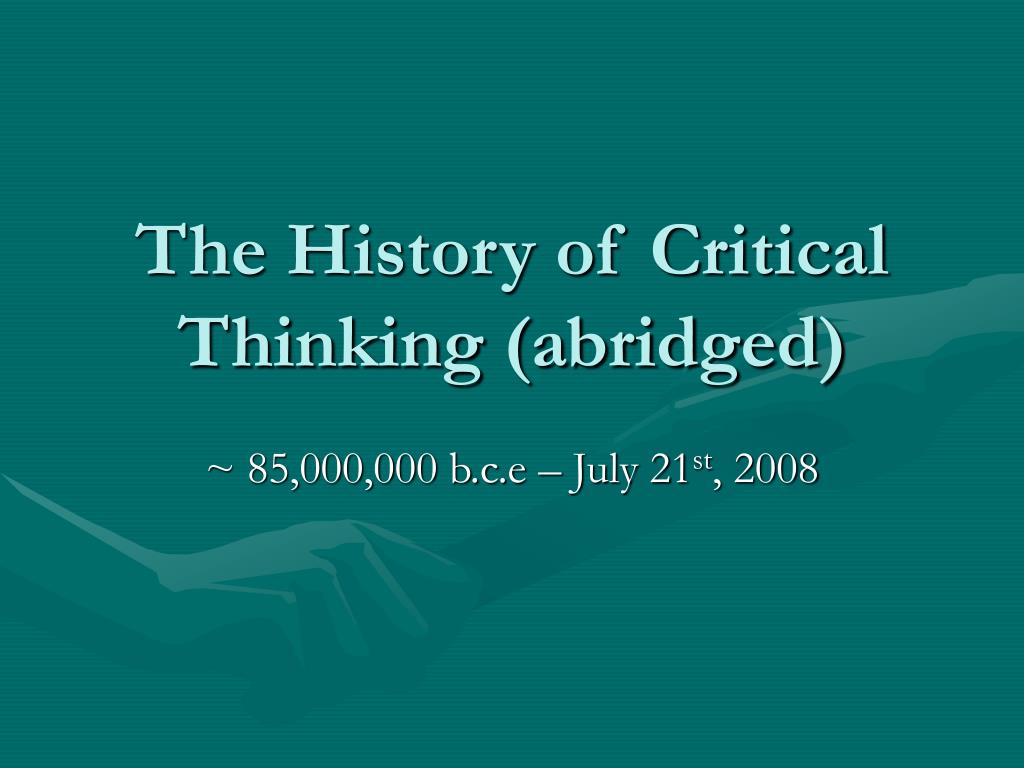 history of critical thinking pdf notes