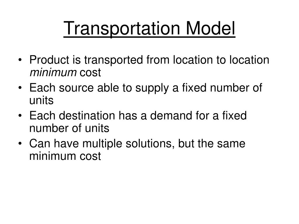 transportation and assignment models report