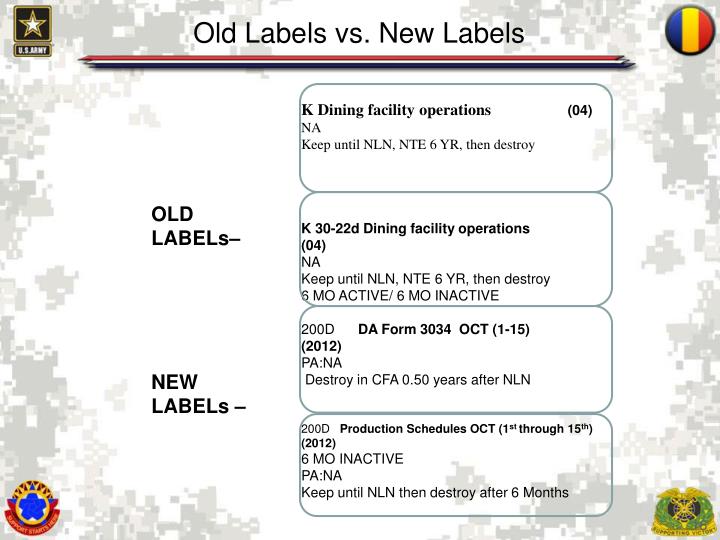 old labels vs new labels n