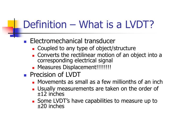 PPT LVDT Linear Variable Displacement Transducers/Transformers