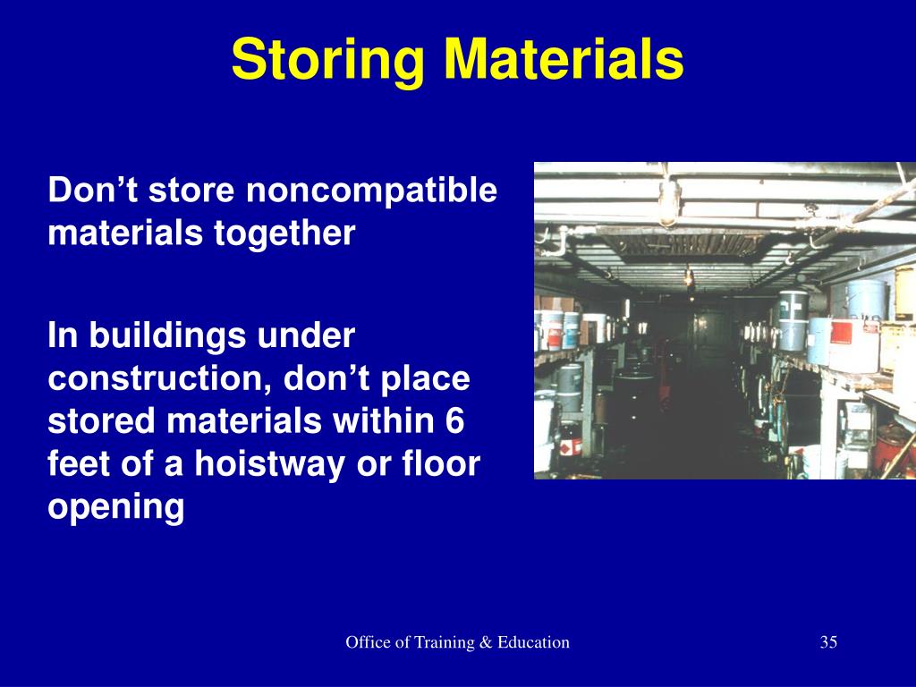 PPT - Materials Handling, Storage, Use, And Disposal PowerPoint ...