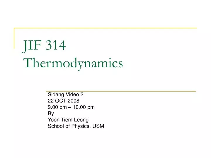 jif 314 thermodynamics n.