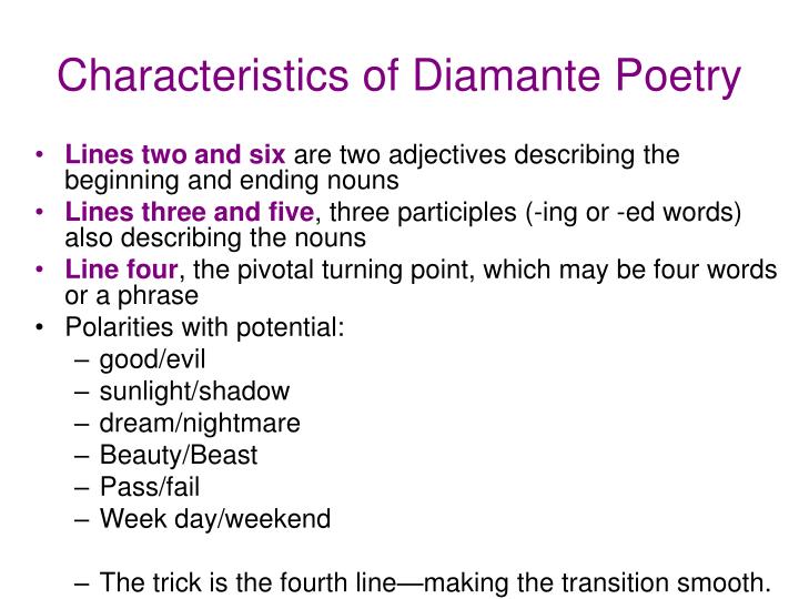 PPT - Diamante Poetry PowerPoint Presentation - ID:6799332