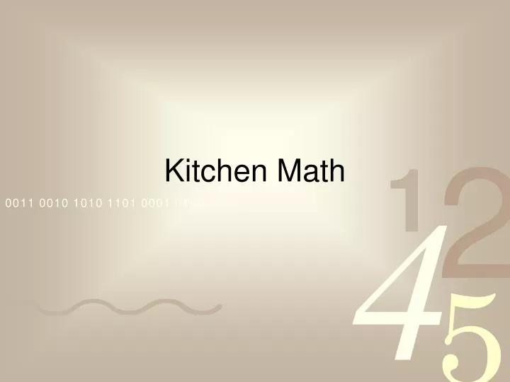 PPT Kitchen Math PowerPoint Presentation, free download ID6800610