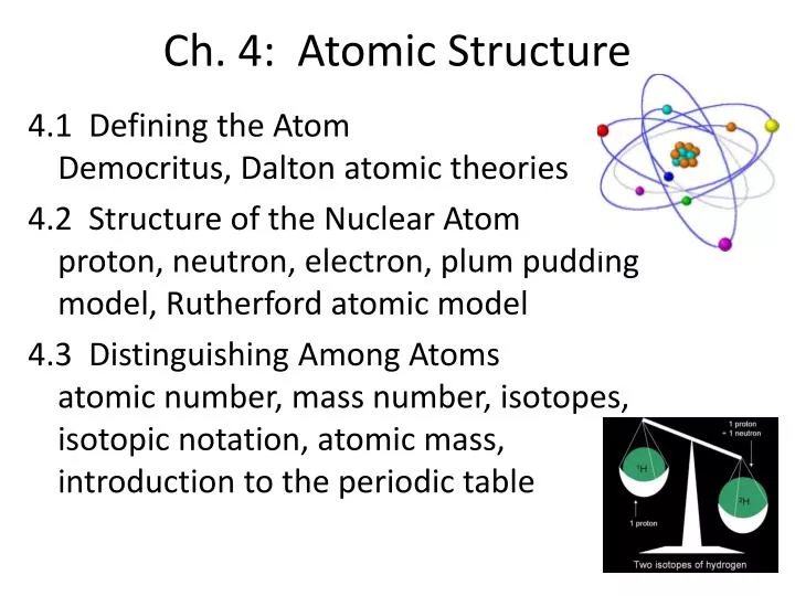 PPT - Ch. 4: Atomic Structure PowerPoint Presentation, free download -  ID:6802677