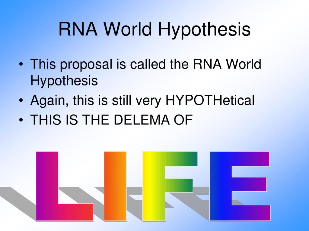 define rna world hypothesis