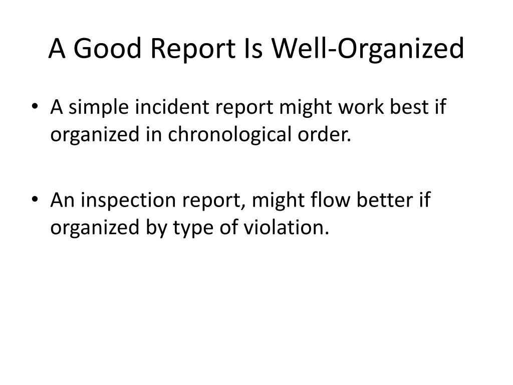 definition of good report