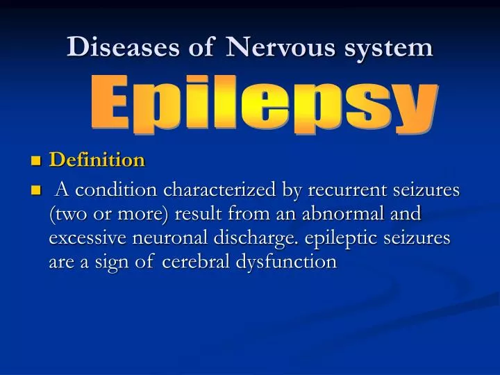 PPT - Diseases of Nervous system PowerPoint Presentation, free download ...