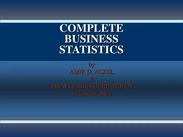 complete business statistics n.