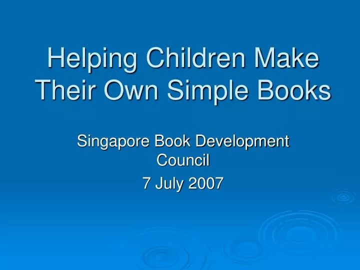 helping children make their own simple books n.