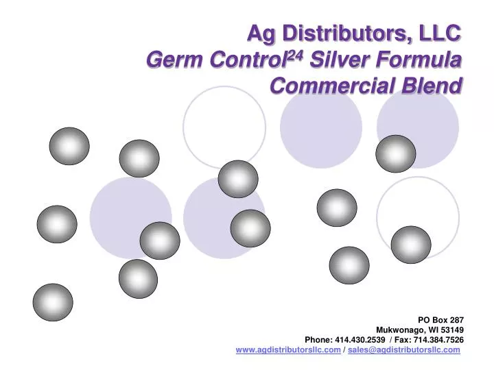 ag distributors llc germ control 24 silver formula commercial blend n.