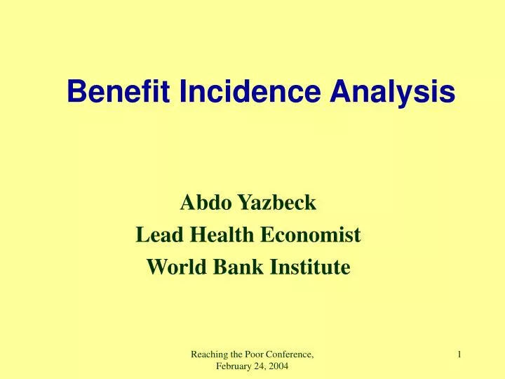 benefit incidence analysis n.