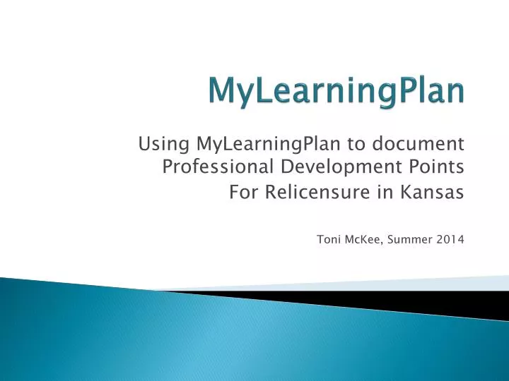 PPT MyLearningPlan PowerPoint Presentation Free Download ID 6805653