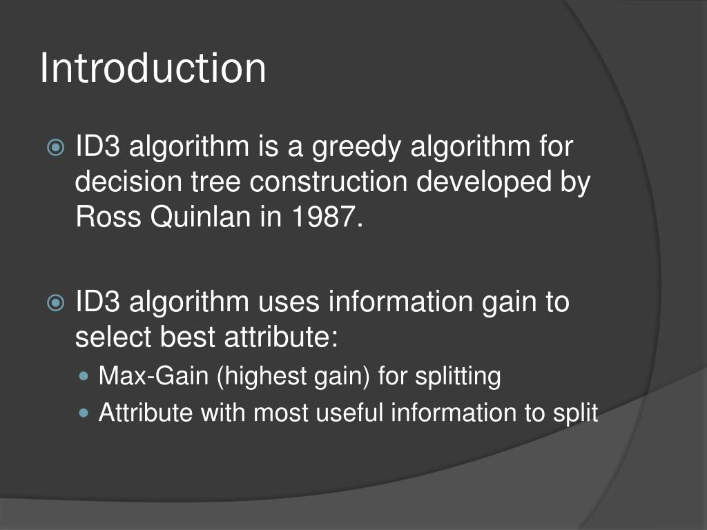 PPT - Iterative Dichotomiser ( ID3) Algorithm PowerPoint Presentation ...