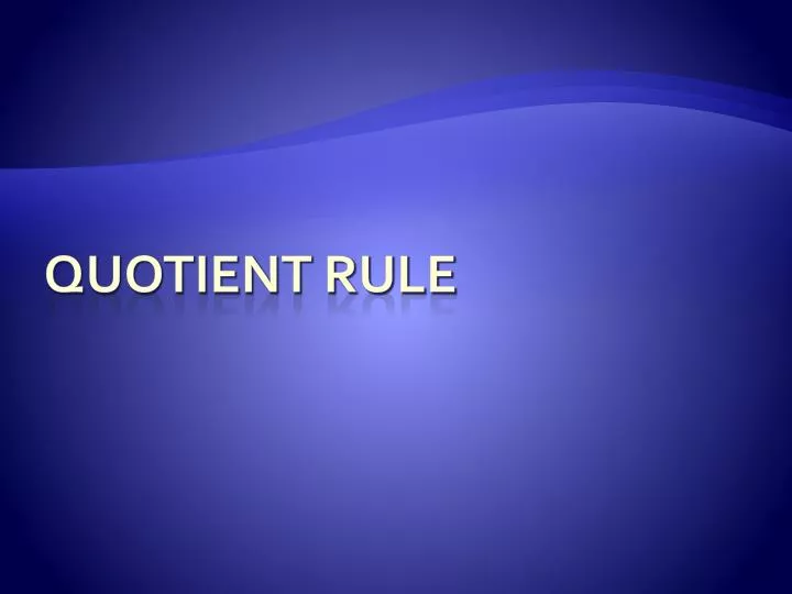 quotient rule n.