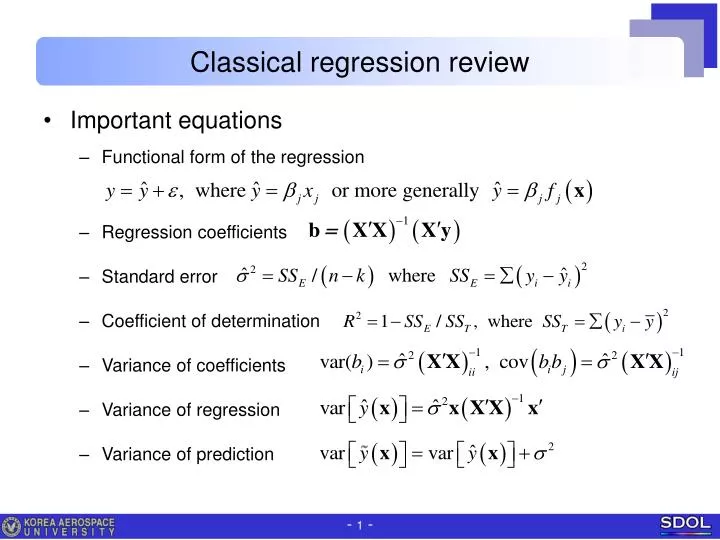 Ppt Classical Regression Review Powerpoint Presentation Free Download Id