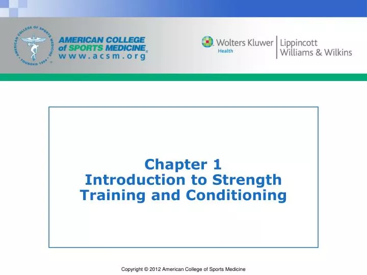 chapter 1 introduction to strength training and conditioning n.