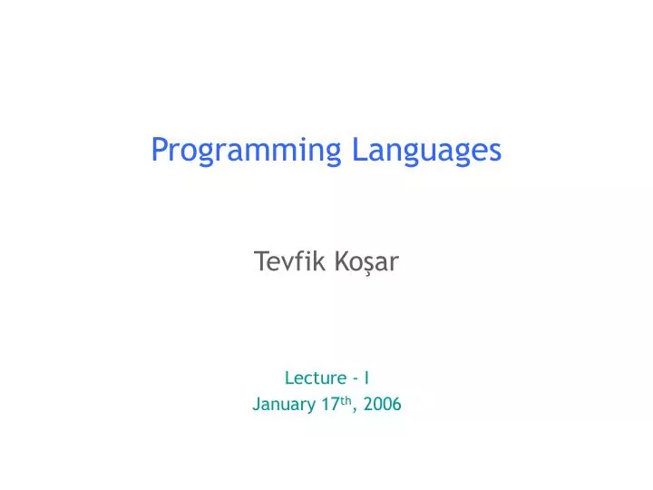 PPT - Programming Languages PowerPoint Presentation, free download - ID ...