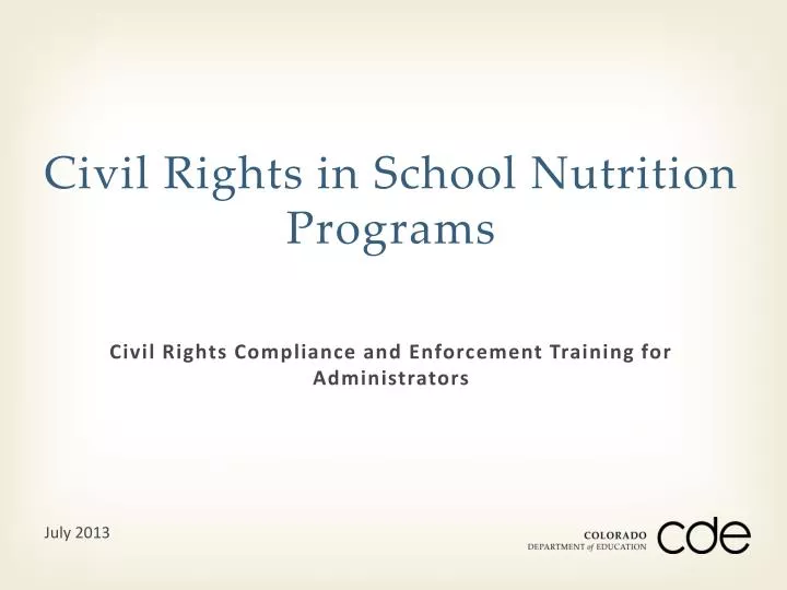 PPT - Civil Rights in School Nutrition Programs PowerPoint Presentation ...