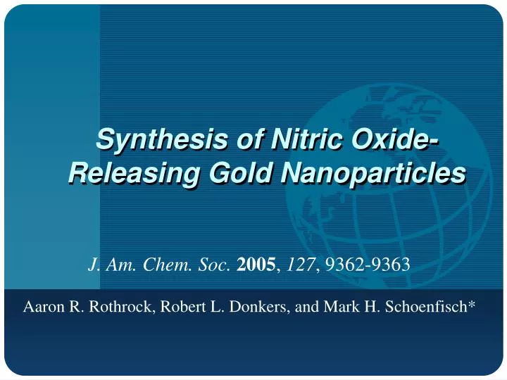 synthesis of nitric oxide releasing gold nanoparticles n.