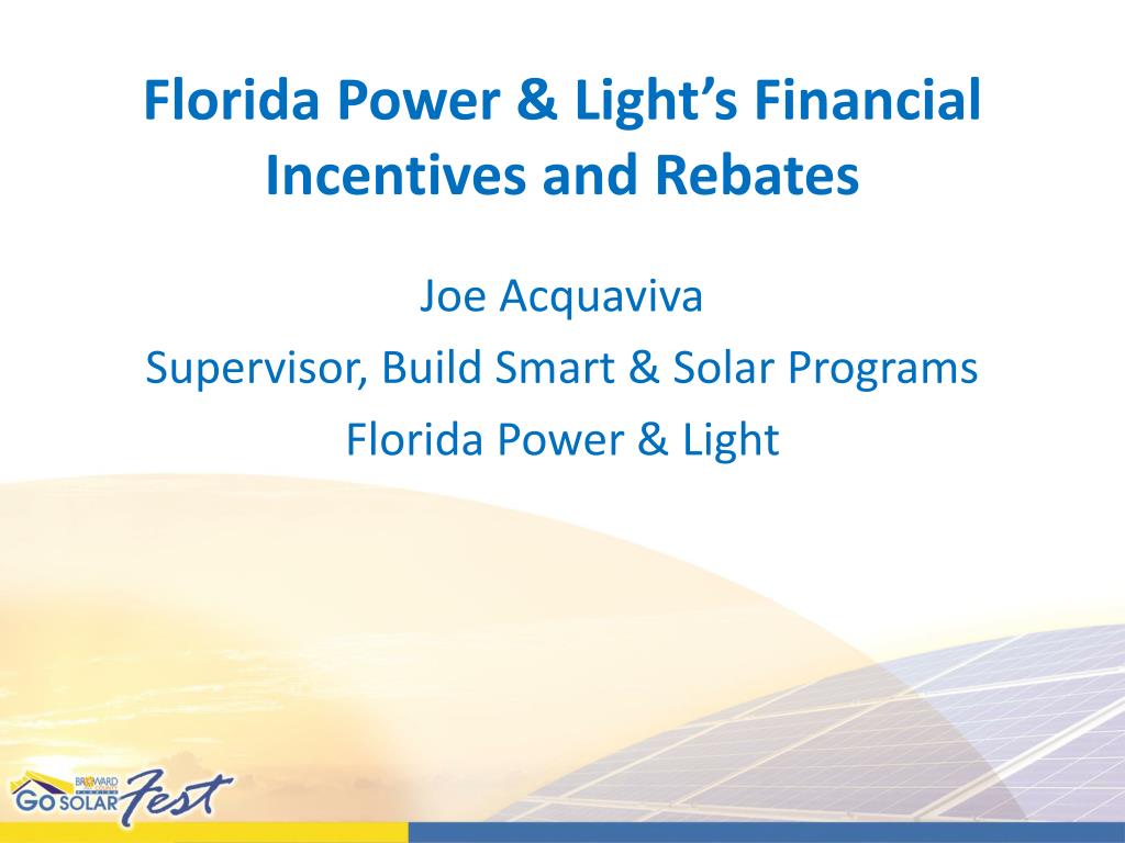 Florida Power And Light Solar Rebate Program