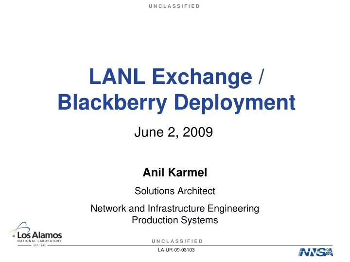 lanl exchange blackberry deployment n.