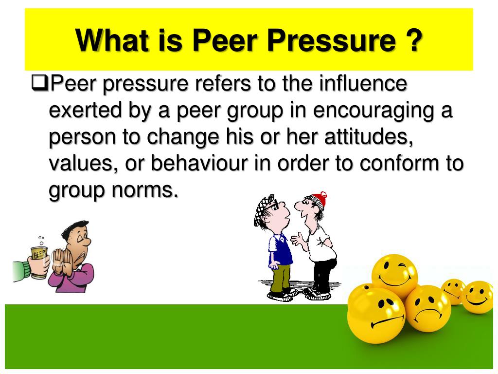 data presentation of peer pressure