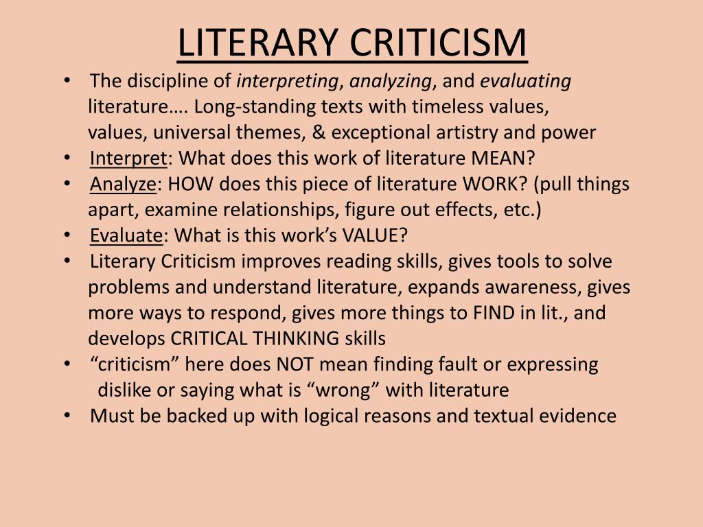 PPT Literary Criticism Literary Theory Critical Theory 